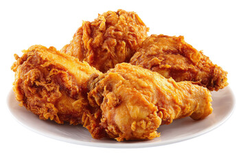 Crispy fried chicken drumsticks and thighs on a plate