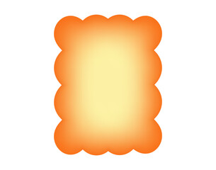 Gradient scallop wavy frame. Y2k rectangle wave border sticker. Groovy form. Squiggle colored frames. Vector illustration