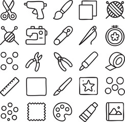 Fototapeta premium Craft Supplies Icons Set 2.