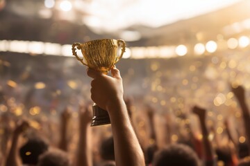  Hands Raise Trophy Amid Cheering Crowd