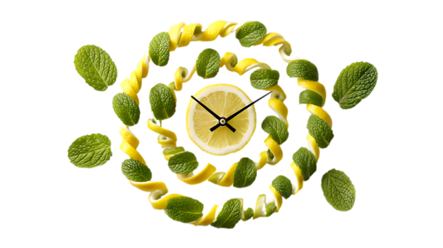 Lemon sliced clock for time