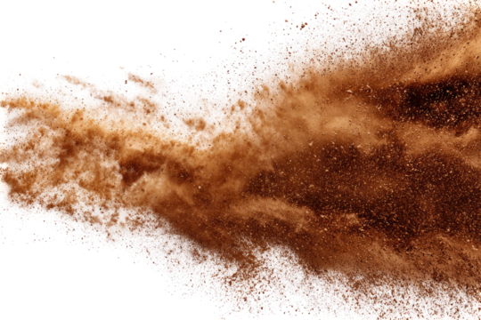 Brown powder explosion on black background (1)