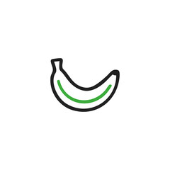Simple line drawing of a banana