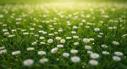 Sunny Field of Daisies and Green Grass © Cevdet Kaan Kilic