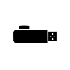 Sleek black USB flash drive icon for modern data storage and digital transfer solutions