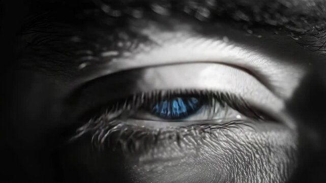 Up-close shot of human eye focusing on iris color