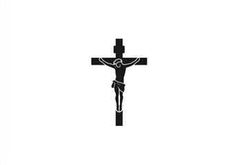 Minimal Silhouette of Jesus on Cross