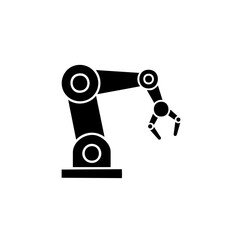 Sleek black robotic arm symbolizing industry innovation and automation in modern manufacturing processes