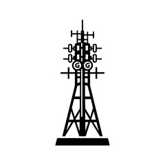 Modern telecommunications tower transmitting signals, symbolizing connectivity and global communication networks.