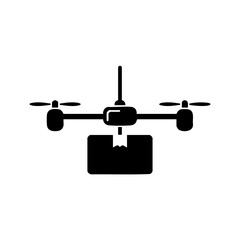 Modern drone swiftly delivering package symbolizing future logistics and efficient delivery services
