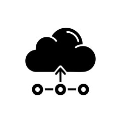 Obraz premium Upload data icon symbolizing cloud storage and network connectivity for digital information transfer.