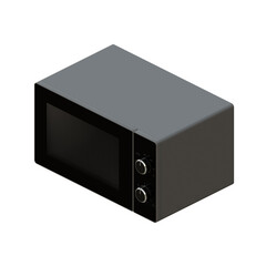 Fototapeta premium Silver Microwave Right Isometric View 3D Render Illustration