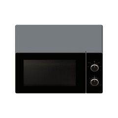 Obraz premium Silver Microwave Top Front View 3D Render Illustration