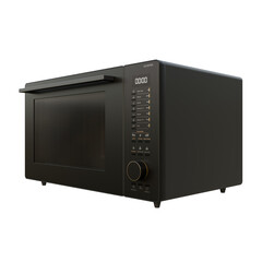 Obraz premium Black Microwave Right Side View 3D Render Illustration