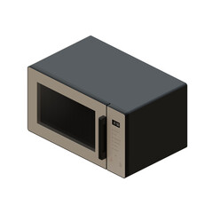 Microwave Right Isometric View 3D Render Illustration