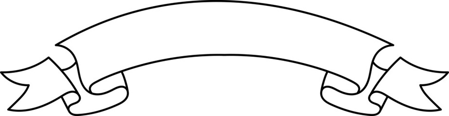 Curved Ribbon Banner Outline