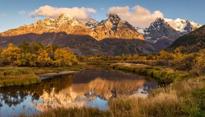 Autumnal mountain reflection