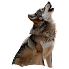 Lone Wolf's Howl: A powerful wolf, bathed in the sun's embrace, raises its muzzle skyward in a poignant display of the call of the wild, revealing its untamed spirit and raw emotions.