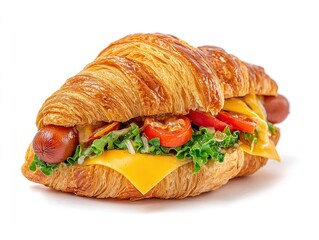 croissant with cheese and tomato