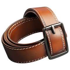 Leather Belt Detail: A close-up shot of a meticulously crafted leather belt, showcasing its luxurious texture, intricate stitching, and classic buckle.