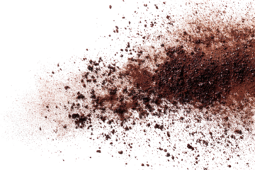 Abstract, chaotic blend of light and dark brown particles.  A splatter or explosion of color, with varying densities
