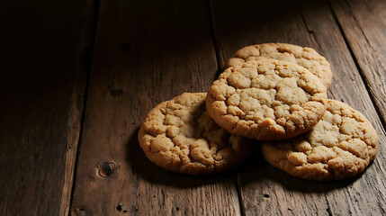 chocolate chip cookies on wooden table
