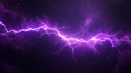 Vibrant purple lightning bolts electrify a dark, stormy sky, creating a powerful and dynamic display of raw energy. An abstract and electric background for striking designs