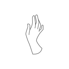 Human Hand Gesture Vector – Line Art Finger Poses
