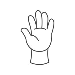 Obraz premium Stop Hand Sign Vector – Raised Palm Illustration for Warning Icons 