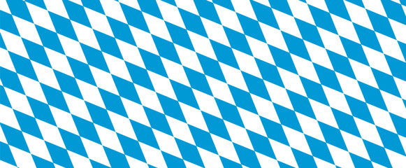 Bavarian Flag Blue and White Argyle Vector Pattern. Oktoberfest Background. Seamless Tile Included in EPS File.