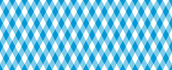Bavarian Blue and White Argyle Check Vector Pattern. Oktoberfest Background. Seamless Pattern Tile.
