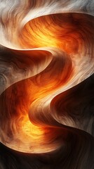 Obraz premium Wood grain orange swirl detail wallpaper