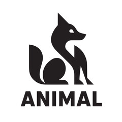 Fototapeta premium Stylized Negative Space Animal Logo – Geometric Minimal Design in Dark Blue and Yellow