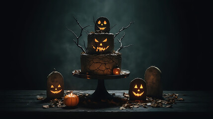 halloween background with pumpkin