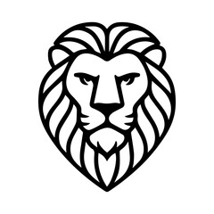 Monoline Lion Head Logo Design – Bold Vector Outline, Royal Branding Symbol