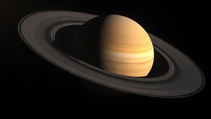 Detailed View of Saturn Rings with Moons