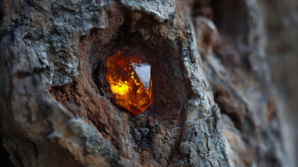 Amber in tree bark