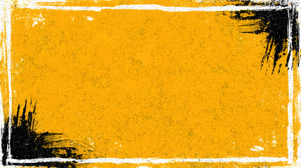 Yellow textured background with black palm leaf corners