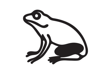 Simple line drawing of a frog illustration