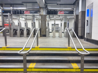 Subway turnstiles in New York