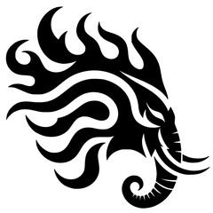 Elephant ghost logo silhouette