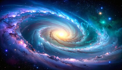 A Surreal Exploration of a Colorful Galaxy in an Infinite Starry Sky