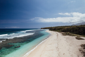 Aerial View of Port Resolution Beach and Lush Coastline, Tanna Island, Vanuatu