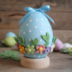 Decorated Easter Egg with Floral Design