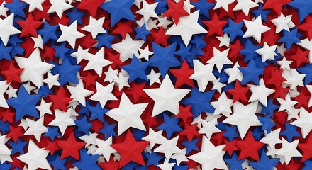 Red White and Blue Star Shapes Confetti Decor for Independence Day Celebration