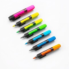 Highlighter markers isolated on white background