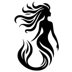 Mermaid design silhouette