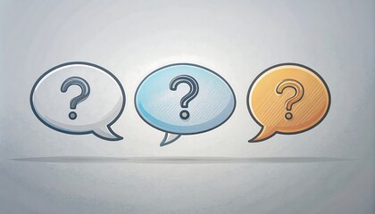 Three question mark speech bubbles