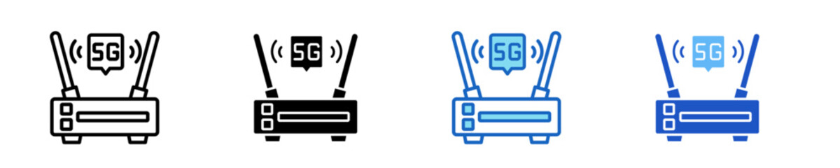 Router  Icon Set Multiple Style Collection