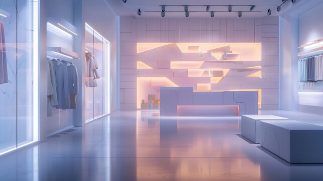 Modern minimalist retail interior